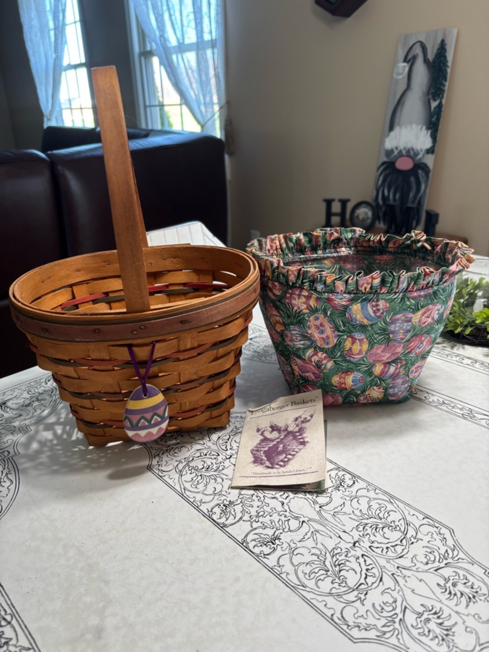 Longaberger Easter basket with liner and plastic insert!